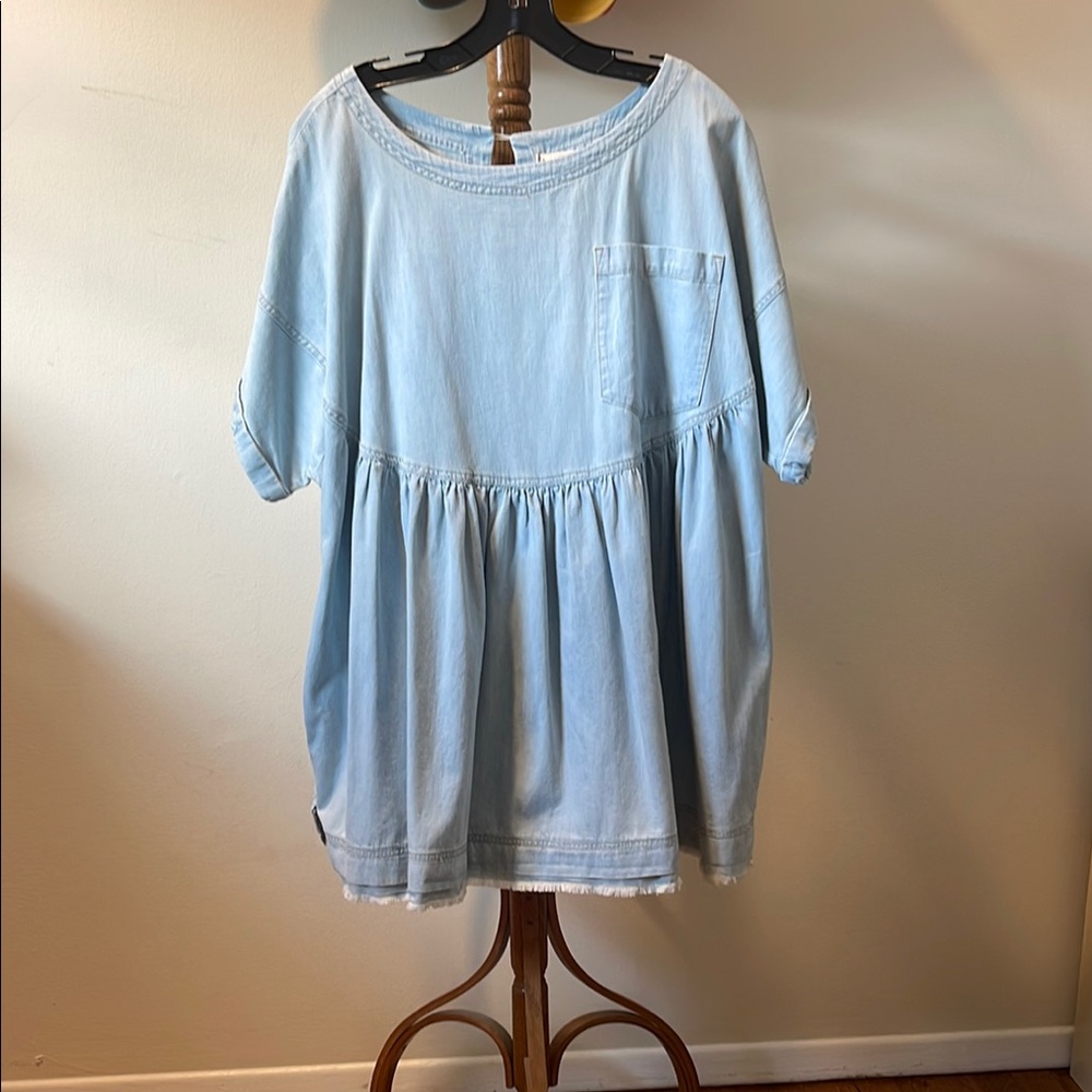 We The Free Light Blue Blouse